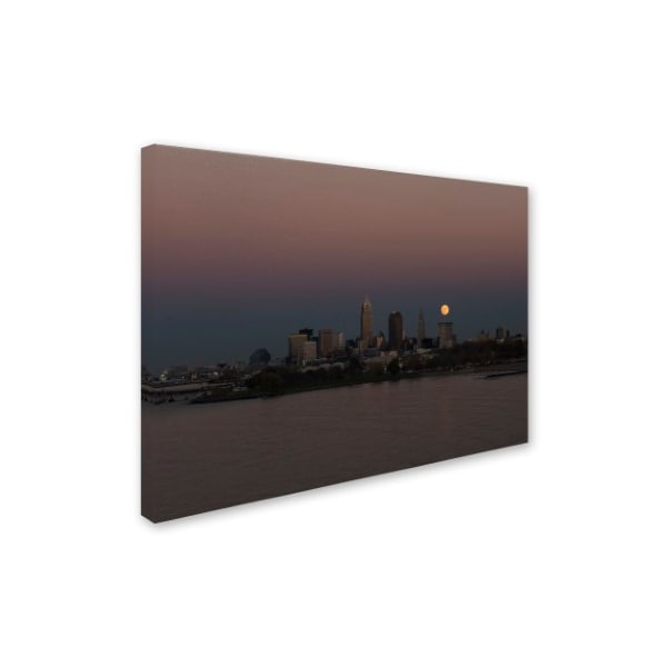 Kurt Shaffer 'Super Moon Rise Over Cleveland' Canvas Art,18x24